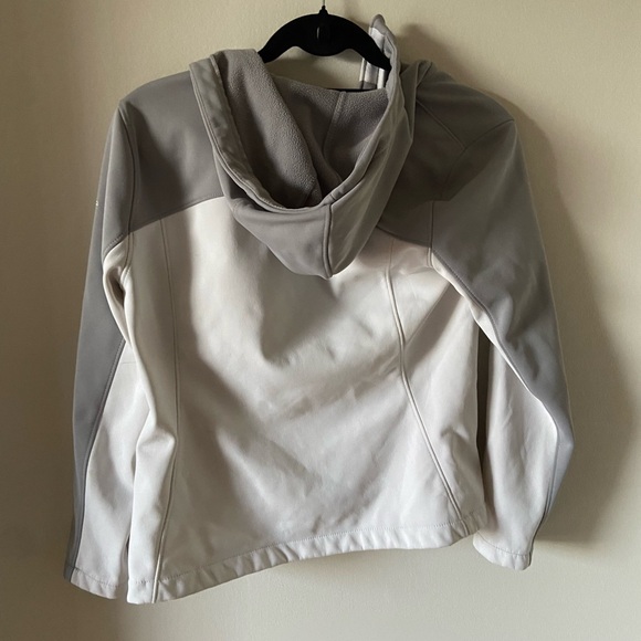 Spyder Women's ski/snowboarding Gray and White Hooded Jacket - Picture 3 of 5